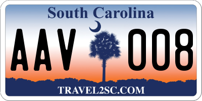 SC license plate AAV008
