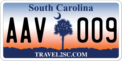 SC license plate AAV009