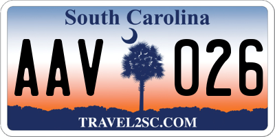 SC license plate AAV026