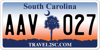 SC license plate AAV027