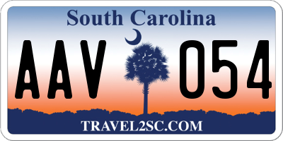 SC license plate AAV054