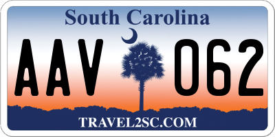 SC license plate AAV062