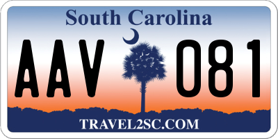 SC license plate AAV081