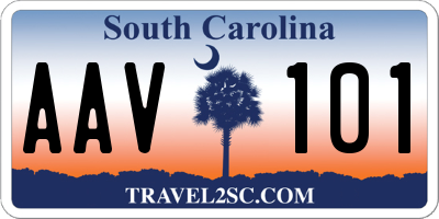 SC license plate AAV101