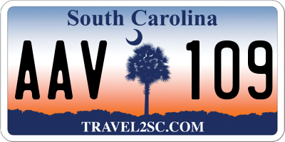 SC license plate AAV109