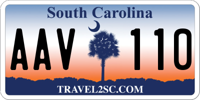 SC license plate AAV110