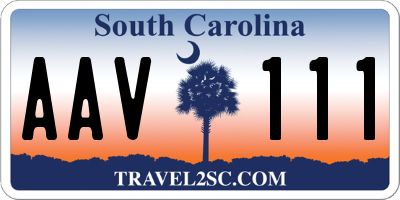 SC license plate AAV111