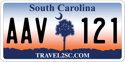 SC license plate AAV121