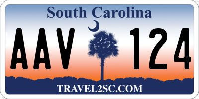 SC license plate AAV124