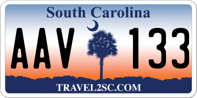 SC license plate AAV133