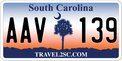 SC license plate AAV139