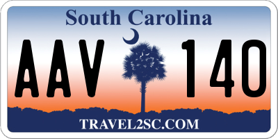 SC license plate AAV140