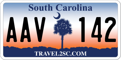 SC license plate AAV142