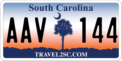 SC license plate AAV144