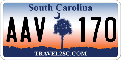 SC license plate AAV170