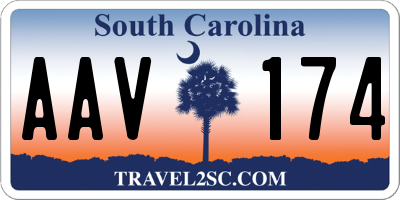 SC license plate AAV174