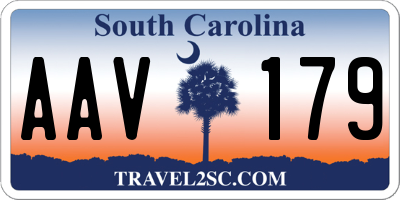 SC license plate AAV179