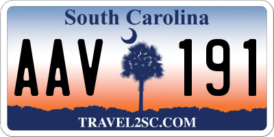 SC license plate AAV191