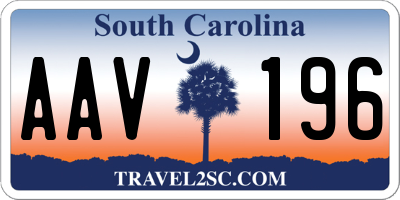 SC license plate AAV196