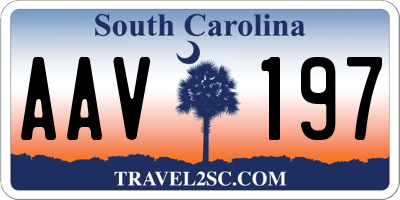 SC license plate AAV197