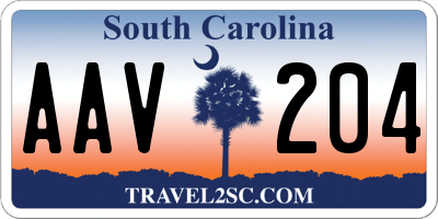 SC license plate AAV204