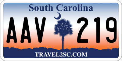 SC license plate AAV219