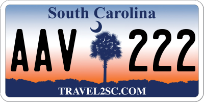 SC license plate AAV222