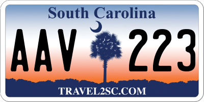 SC license plate AAV223