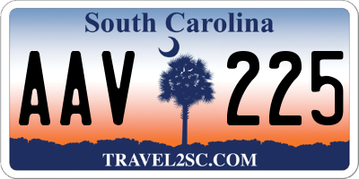 SC license plate AAV225