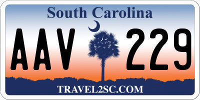 SC license plate AAV229