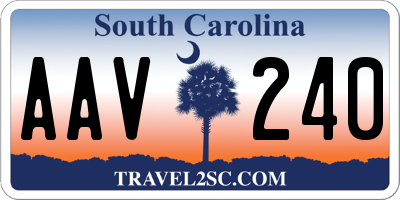 SC license plate AAV240