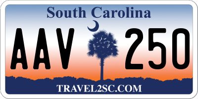 SC license plate AAV250