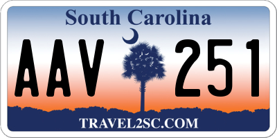 SC license plate AAV251