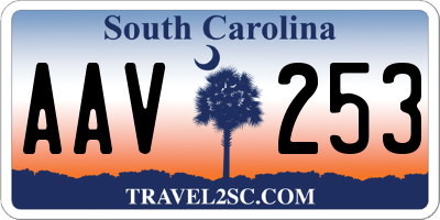 SC license plate AAV253