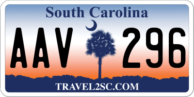 SC license plate AAV296