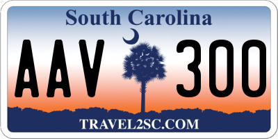 SC license plate AAV300