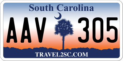 SC license plate AAV305