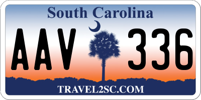 SC license plate AAV336