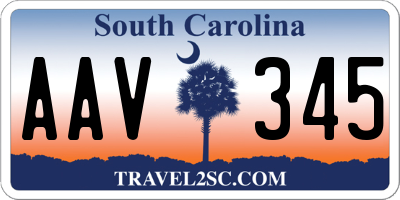 SC license plate AAV345