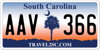 SC license plate AAV366