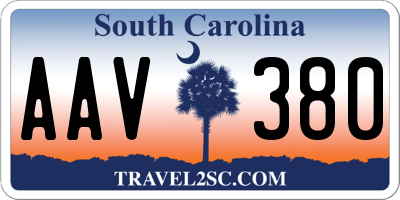 SC license plate AAV380