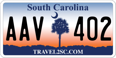 SC license plate AAV402