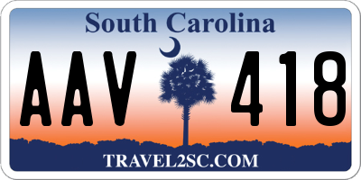 SC license plate AAV418