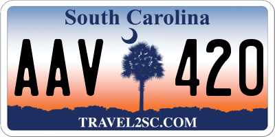 SC license plate AAV420