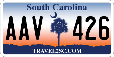 SC license plate AAV426