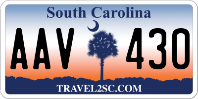 SC license plate AAV430