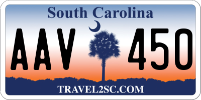 SC license plate AAV450