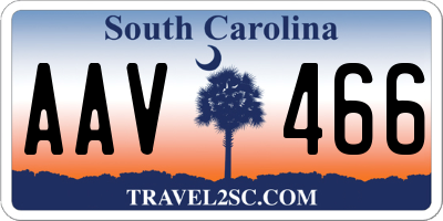 SC license plate AAV466