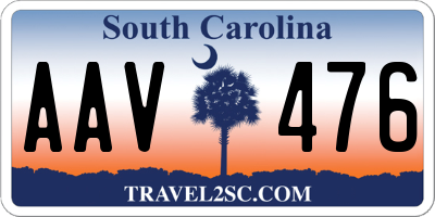 SC license plate AAV476