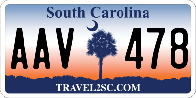 SC license plate AAV478